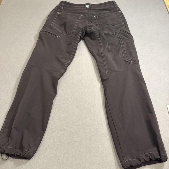 PANTS CARGO KUHL  Woman 16  Black Destroyr Stretch  Outdoor Hiking Zip Pockets - Picture 6 of 11